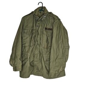 Vintage US Army Field Jacket M65 Mens Size Med Green Military Gorpcore Utility